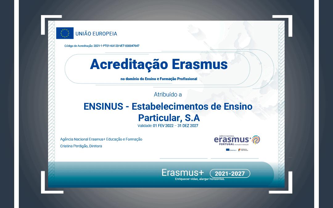Certificado Acreditação – Erasmus +